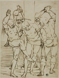 Flagellation of Christ by School of Luca Cambiaso