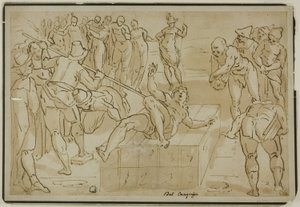 Martyrdom of Saint Lawrence by School of Luca Cambiaso