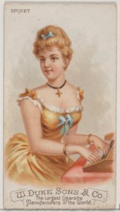 Spinet, from the Musical Instruments series N82 for Duke brand cigarettes, 1888 by Schumacher and Ettlinger