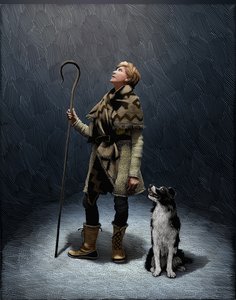 Shepherd With a Border Collie by Scott McKowen