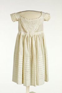 Baby boys christening gown with Ayrshire needlework to front and sleeves, c.1850 by Scottish School