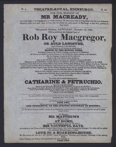 Theatre programme for the Theatre Royal, Edinburgh by Scottish School