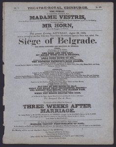 Theatre Programme for the Theatre Royal, Edinburgh, 23 August 1823 by Scottish School