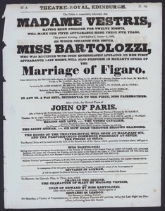 Theatre programme for the Theatre Royal, Edinburgh, 8 October 1829 by Scottish School