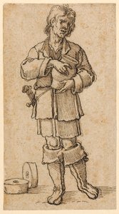 A Young Peasant Holding a Jar