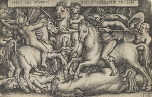 Hercules Fighting Against the Trojans, from The Labors of Hercules, 1545 by Sebald Beham