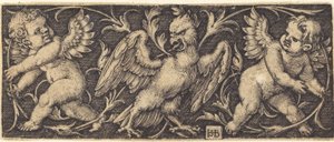 Ornament with Eagle and Two Genii