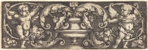 Ornament with a Vase between Two Genii by Sebald Beham