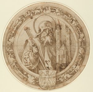 Saint Sebald Carrying the Model of His Church in Nuremberg by Sebald Beham
