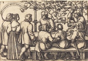 The Peasant Banquet by Sebald Beham