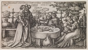 The Prodigal Son Wasting his Fortune, from the series “The History of the Prodigal Son” by Sebald Beham