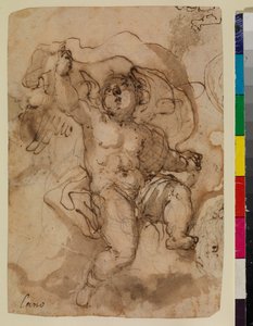Putto on a Cloud (recto) by Sebastian (attr.to) Munoz