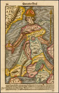 Europa Regina, Queen Europe from the Cosmographia (1570) by Sebastian Munster