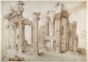 Columniated Ruins of the Temple of Minerva, Forum of Nerva, Rome