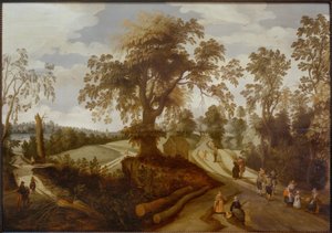 Summer Landscape with Walkers