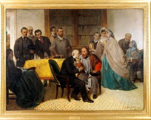 The meeting of Giuseppe Garibaldi and Alessandro Manzoni