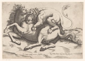 Horse Attacked by a Lion by Sebastiano di Re