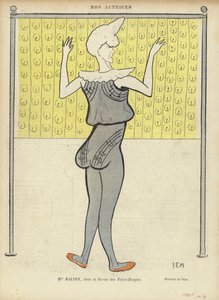 Louise Balthy, French actress, at the Folies-Bergere, illustration for Le Rire