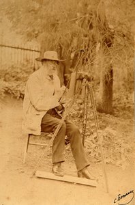 Portrait of Yakov Petrovich Polonsky at the Easel by Sergei Dmitrievich Botkin