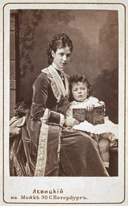 Empress Maria Fyodorovna Dagmar of Denmark with son Nicholas Alexandrovich of Russia by Sergei Lvovich Levitsky