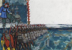 Illustration for the Fairy tale of the Tsar Saltan by A. Pushkin by Sergei Vasilievich Malyutin