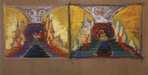 Stage Design for the Opera The Golden Cockerel by N. Rimsky-Korsakov