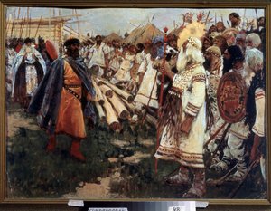 Christianity and Paganism. Christianization of Ukraine - Allegory of Two Religions Facing Each Other by Sergej Vasilevic Ivanov