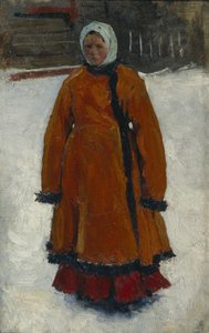 The Girl in the Red Fur Coat by Sergej Vasilevic Ivanov