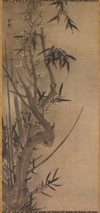 Bamboo and Plum, 1500s by Sesson Shkei