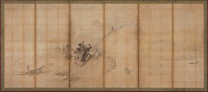 Landscape: Hills and Buildings by Sesson Shukei