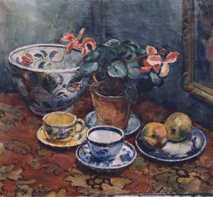 Cup, Flowers and Fruit