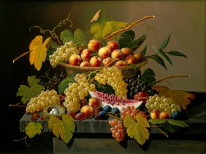 Still Life with a Basket of Fruit by Severin Roesen