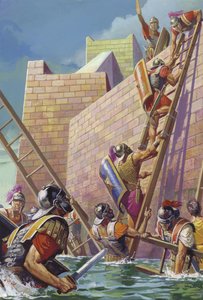 General Scipio finds a way into the seemingly impregnable stronghold of Carthage Nova in Spain by Severino Baraldi