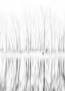 Solitary Figure Winter Reflection by Shanrui Ren