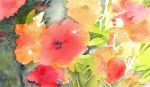 Vibrant Watercolor Garden by Sheila Golden