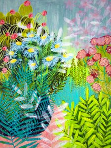 Vibrant Garden Blooms by Shelley Hampe