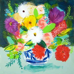 Vibrant Painted Flowers by Shelley Hampe