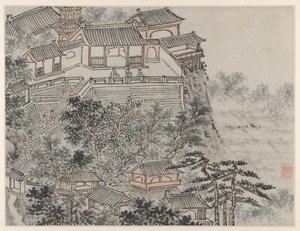 Twelve Views of Tiger Hill, Suzhou: The Five Sages Terrace by Shen Zhou