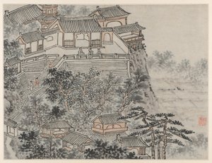 Twelve Views of Tiger Hill, Suzhou: The Five Sages Terrace, after 1490 by Shen Zhou