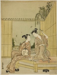 Young Couple Enjoying the Cool of Evening by Shiba Kokan