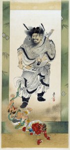Shoki and the Demons. Self-painting by Shibata Zeshin