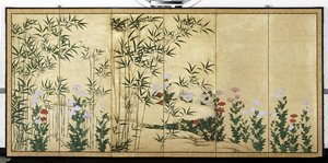 Bamboo and Poppies by Shigenobu Kano
