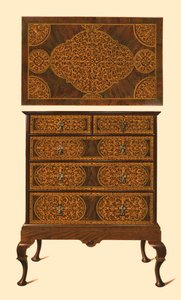 Chest of drawers inlaid with marquetry by Shirley Charles Llewellyn Slocombe