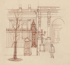 Gendarme Outside Classical Building, Paris