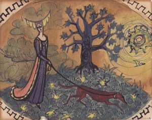 Medieval Lady and Dog