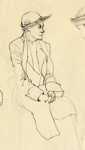 Seated Woman in Hat by Shirley Markham