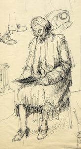 Seated woman reading by Shirley Markham