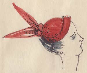 Woman in red hat