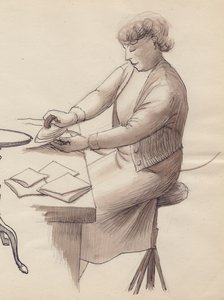 Woman ironing