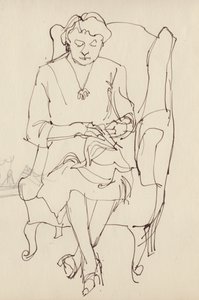 Woman Sewing by Shirley Markham